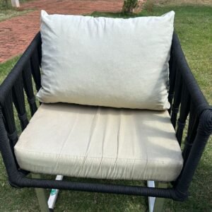 Estofado 1 lugare Alumínio Estofado Branco Eloá Store Móveis